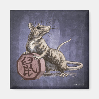 Year of the Rat Chinese Zodiac Art Magnet