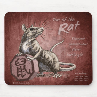 Year of the Rat Chinese Zodiac Art Mouse Pad