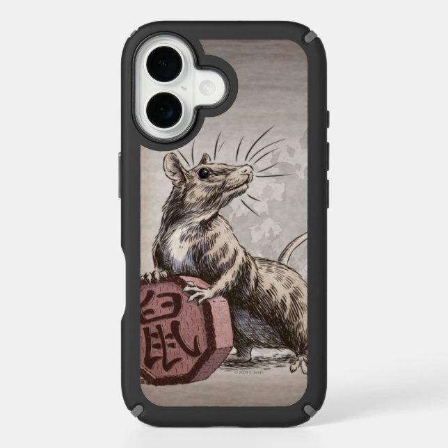 Year of the Rat Chinese Zodiac Art Speck iPhone Case (Front)