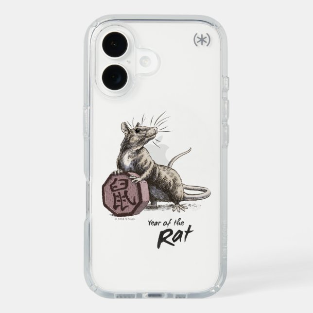 Year of the Rat Chinese Zodiac Art Speck iPhone Case (Front)