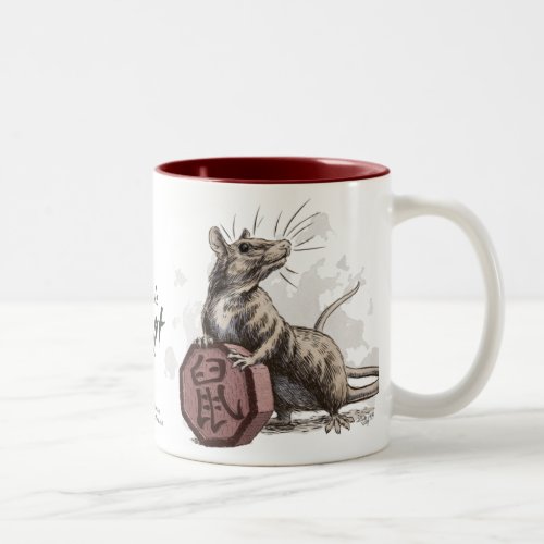 Year of the Rat Chinese Zodiac Art Two_Tone Coffee Mug