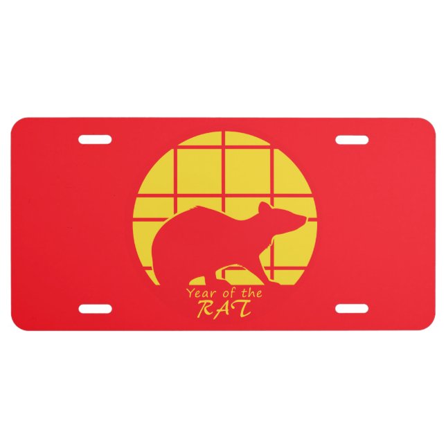 Year of the Rat License Plate (Front)