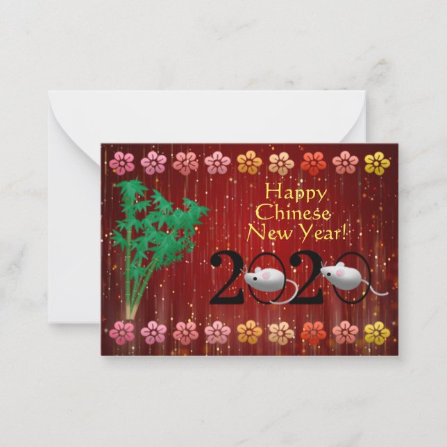Year Of The Rat Note Card (Front)