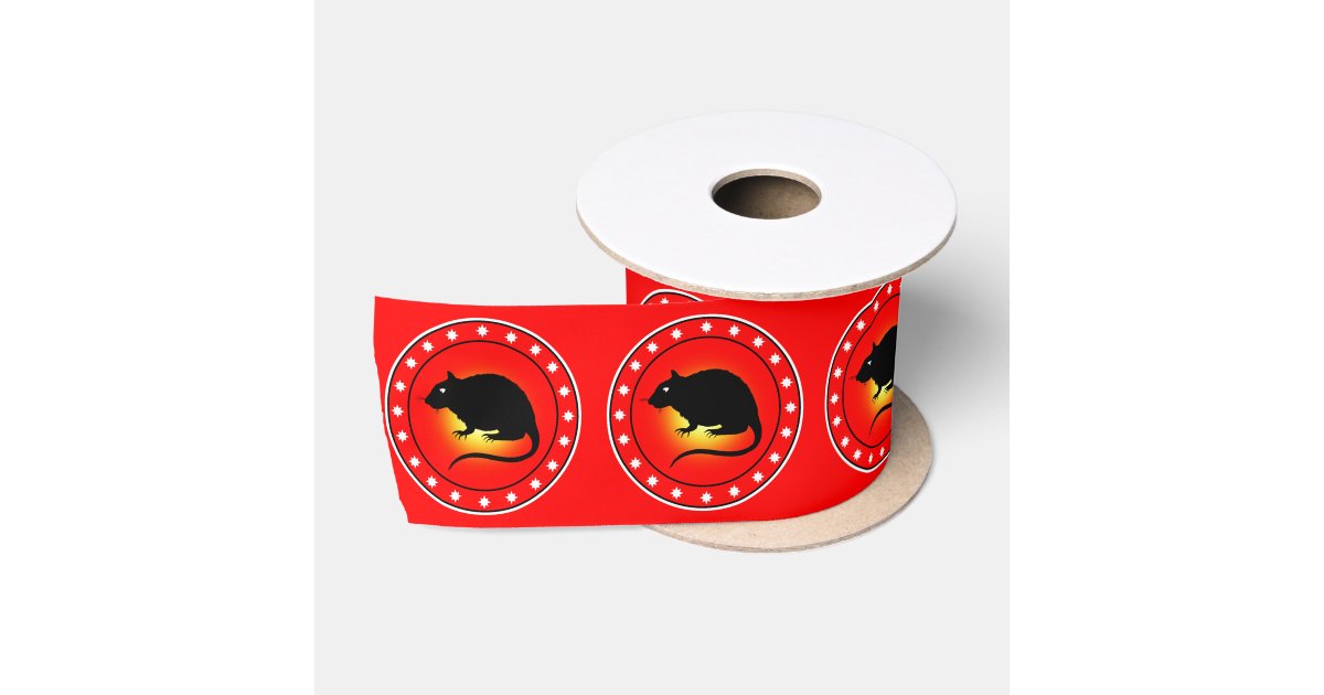 Rat Ribbon Year of the Rat Satin Ribbon | Zazzle