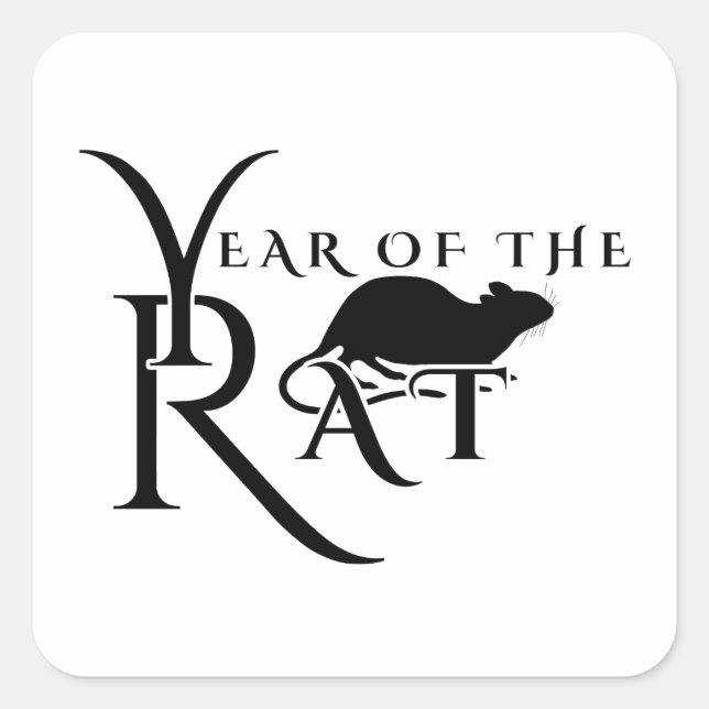 Year of the rat square sticker (Front)