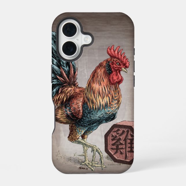 Year of the Rooster Chinese Zodiac Art iPhone Case (Back)