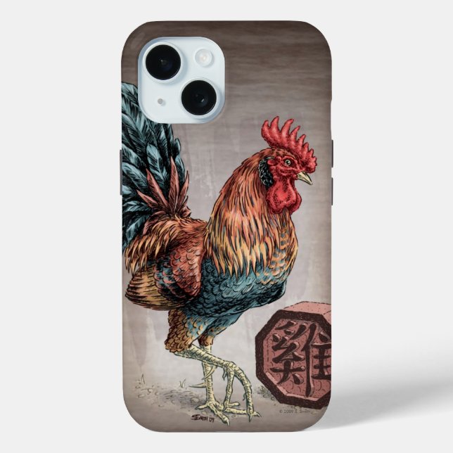 Year of the Rooster Chinese Zodiac Art iPhone Case (Back)