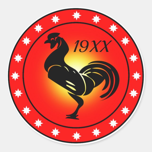 Year of the Rooster Classic Round Sticker (Front)