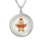 Year Of The Rooster Cute Funny Rooster Silver Plated Necklace at Zazzle