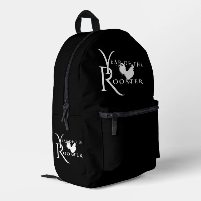 Year of the rooster printed backpack (Back Corner Left)