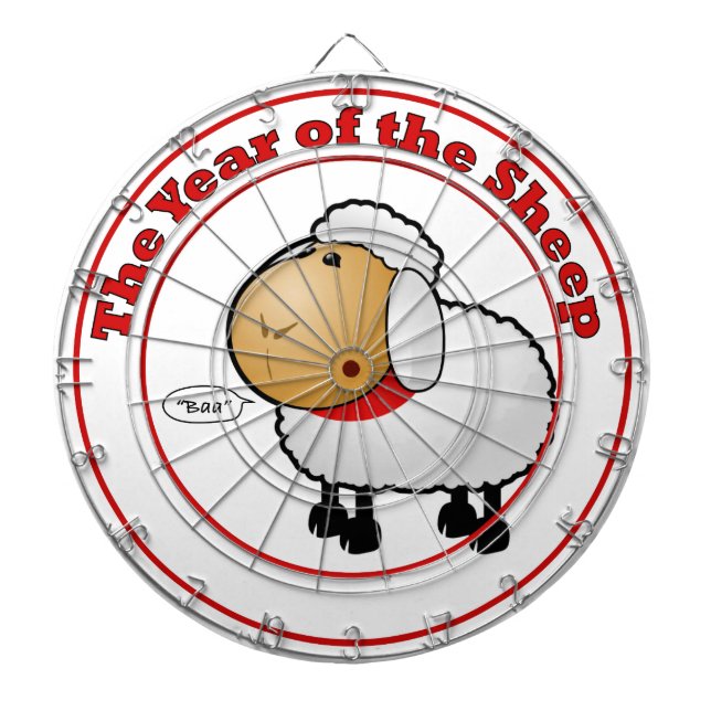Year of the Sheep Cartoon Dart Board (Front)