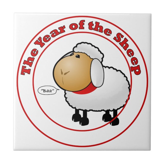 Year of the Sheep Cartoon Tile (Front)
