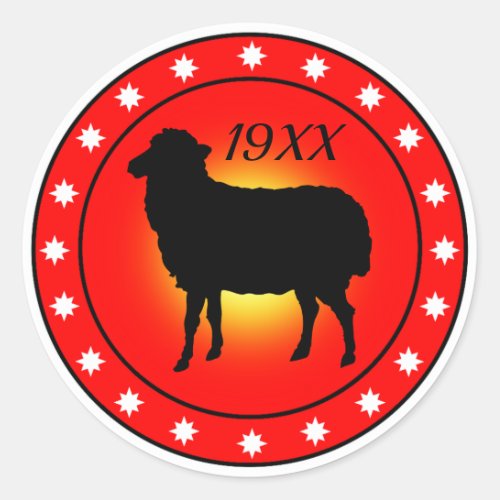 Year of the Sheep Classic Round Sticker