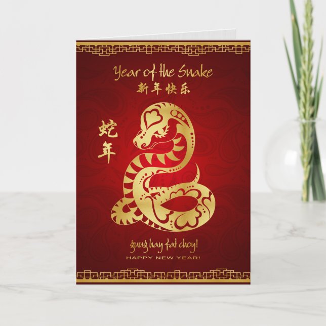 Year of the Snake 2013 - Happy Chinese New Year Holiday Card (Front)