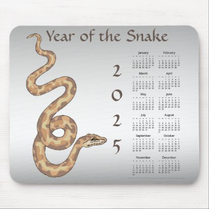 Year of the Snake 2025 Calendar Mousepad