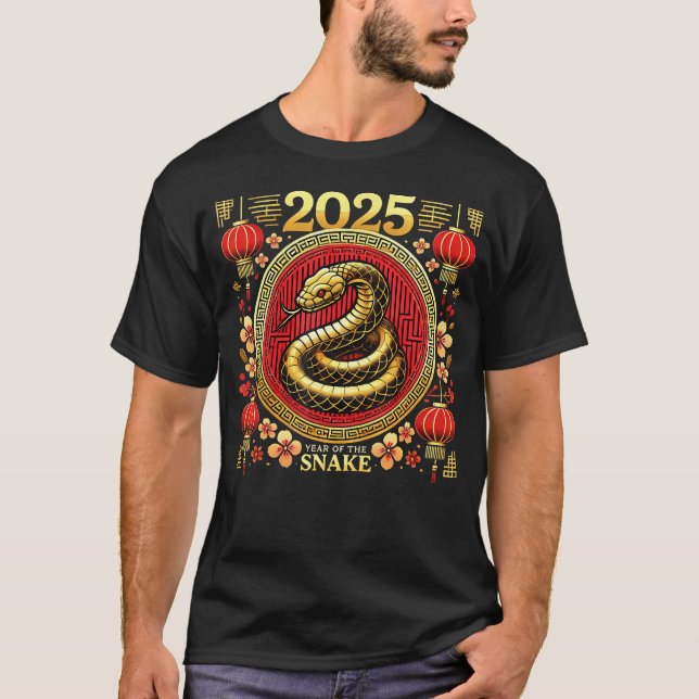 Year Of The Snake 2025 Chinese New Year Happy Luna T-Shirt (Front)