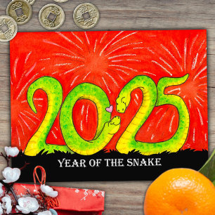 Year of the Snake 2025 postcard