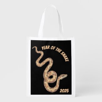 Year of the Snake 2025 Reusable Grocery Bag