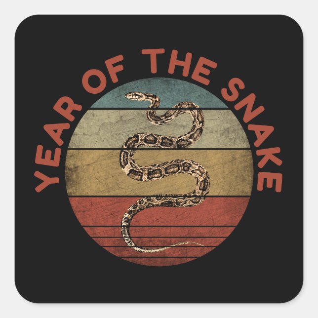 Year Of The Snake 2025 Square Sticker (Front)