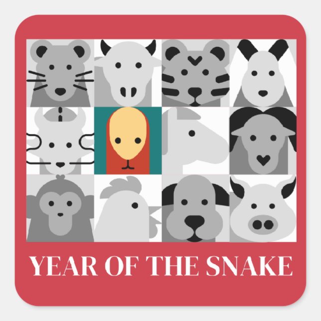 YEAR OF THE SNAKE 2025 SQUARE STICKER (Front)