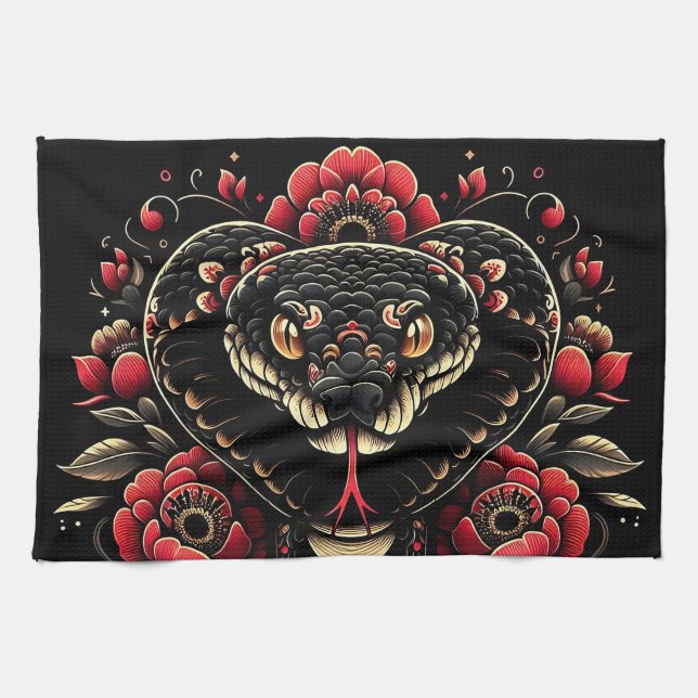 Year of the Snake 2025: Wisdom, Transformation Kitchen Towel (Horizontal)