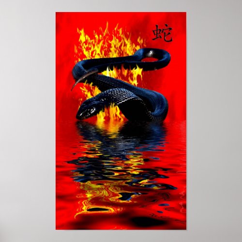 Year of the Snake Black Snake Chinese New Year Poster
