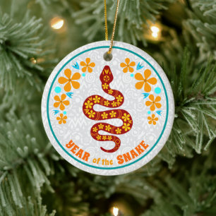 Year of the Snake Ceramic Ornament