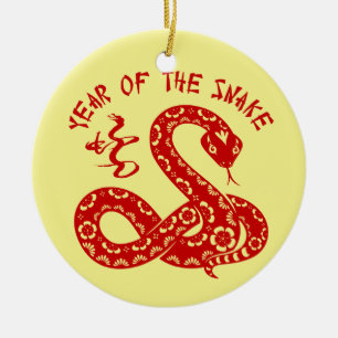 Year of The Snake Ceramic Ornament