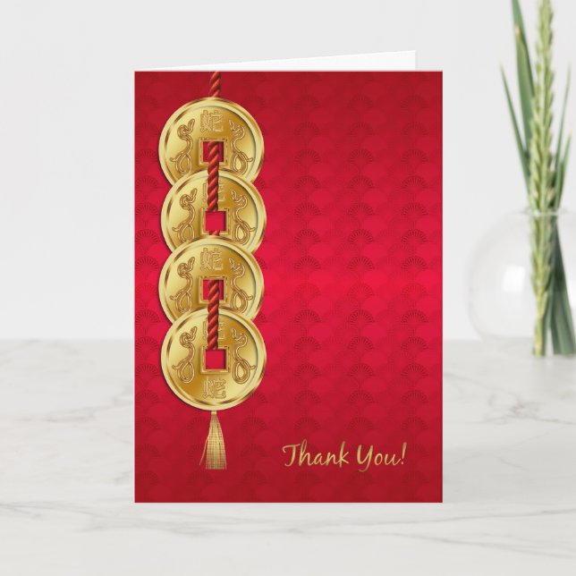Year Of The Snake, Chinese New Year Business Thank You Card (Front)