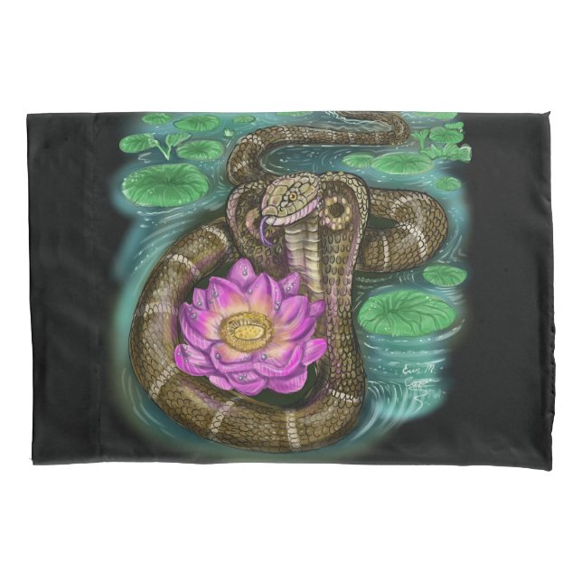 Year of the Snake Chinese Zodiac Cobra Pillowcase (Front)