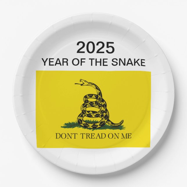 Year of the snake/ don't tread on me paper plates (Front)