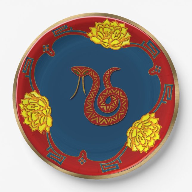 Year Of The Snake Paper Plates (Front)