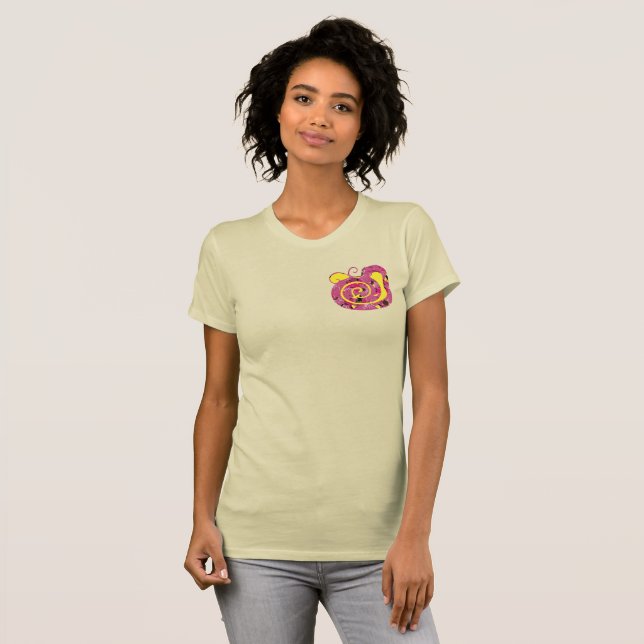 year of the snake, red floral flower snake T-Shirt (Front Full)