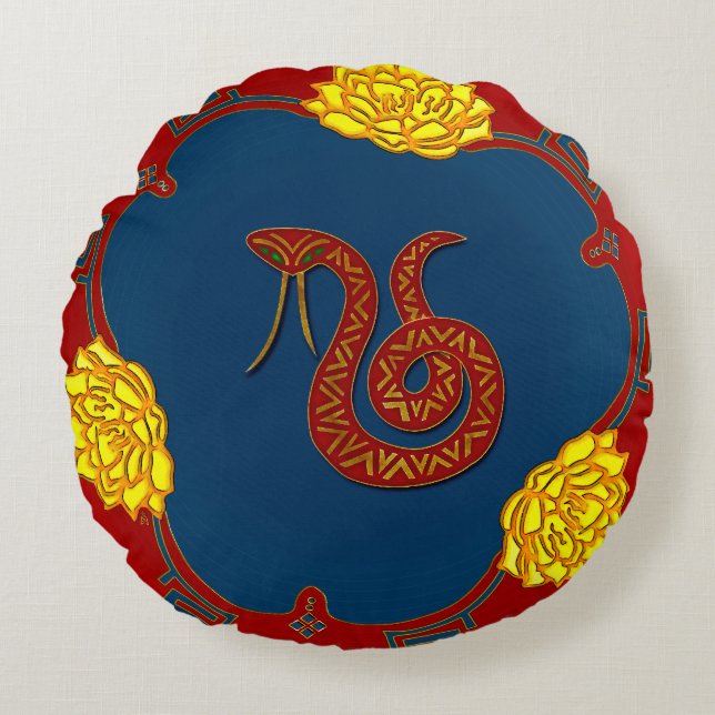 Year Of The Snake Round Pillow (Front)