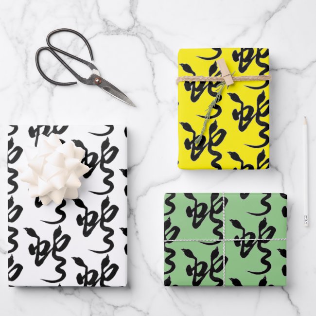 Year of the Snake set of wrapping paper