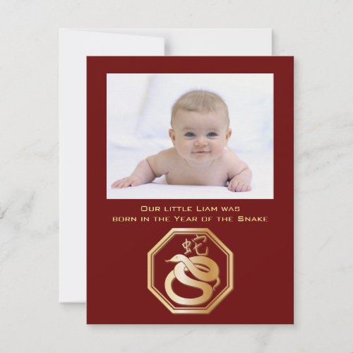 Year of the Snake With Calligraphy Holiday Card