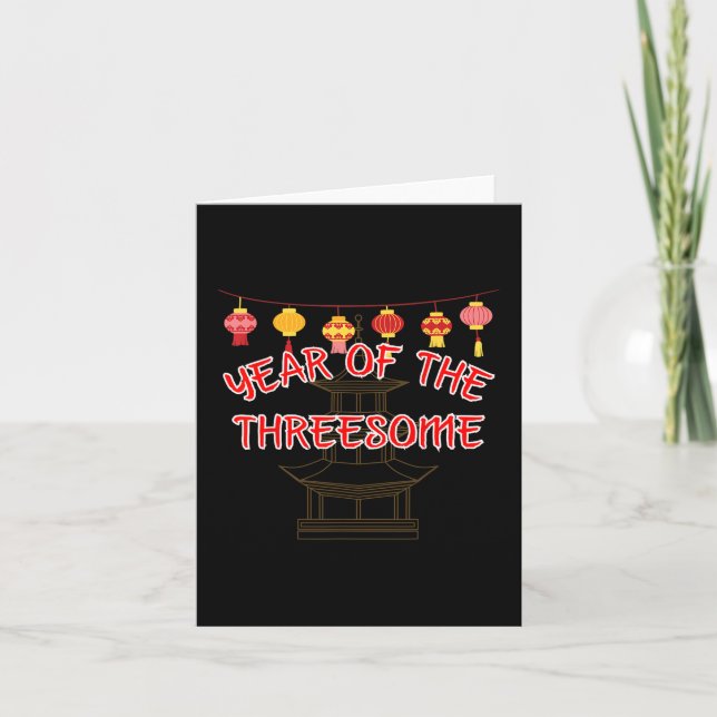 Year Of The Threesome - Sexy Chinese New Year Gift Card (Front)