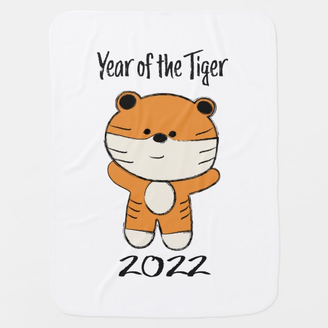 Year of the Tiger 2022 Baby Blanket (Front)