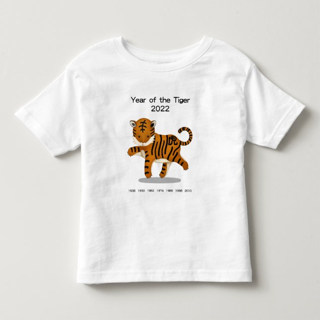 Year of the Tiger 2022 Cute Zodiac Animal Toddler T-shirt (Front)