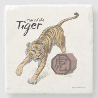 Year of the Tiger Chinese Zodiac Animal Art Stone Coaster