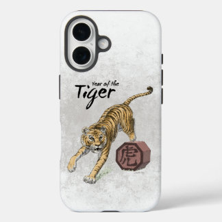 Year of the Tiger Chinese Zodiac Art iPhone 16 Case