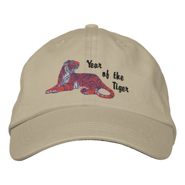 Year of the Tiger Embroidered Baseball Hat (Front)