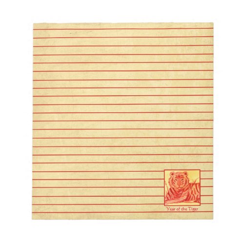 Year of the Tiger Happy Chinese New Year Red Lined Notepad