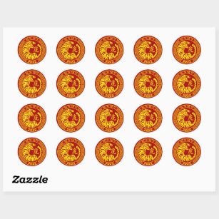 Year of the Tiger Lunar New Year 2022 Traditional Classic Round Sticker