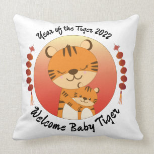 Year of the Tiger New Baby 2022 Throw Pillow