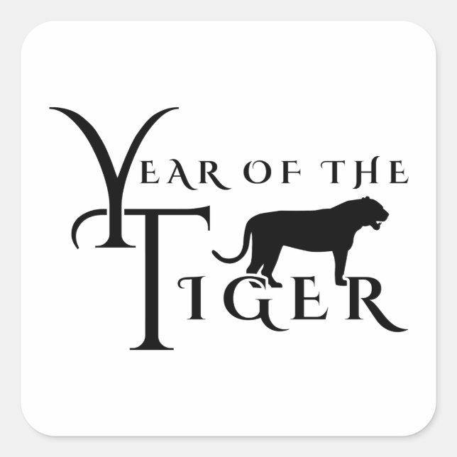 Year of the tiger square sticker (Front)