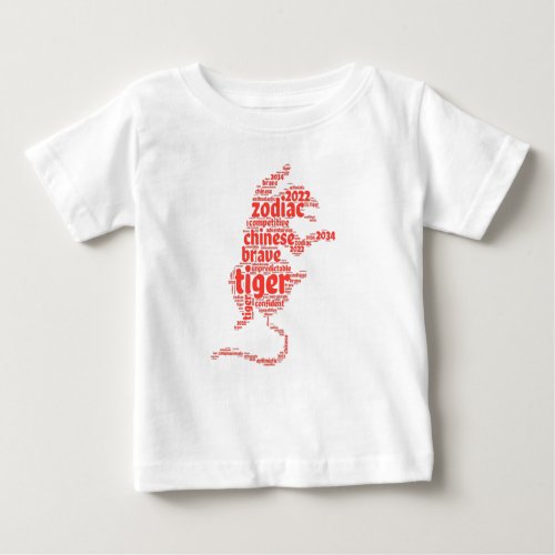 Year of the Tiger Word Art Chinese New Year Zodiac Baby T_Shirt