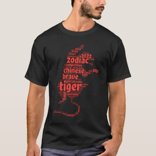 Year of the Tiger Word Art Chinese Zodiac T_Shirt