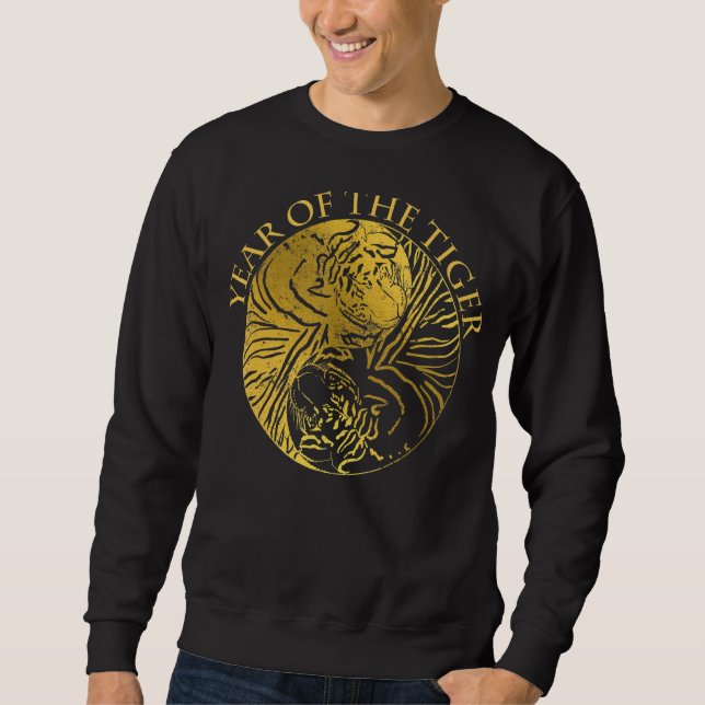 Year Of The Tiger Ying And Yang Artwork Sleeping T Sweatshirt (Front)