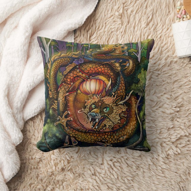 Year of the Wood Dragon 2024 Throw Pillow (Blanket)